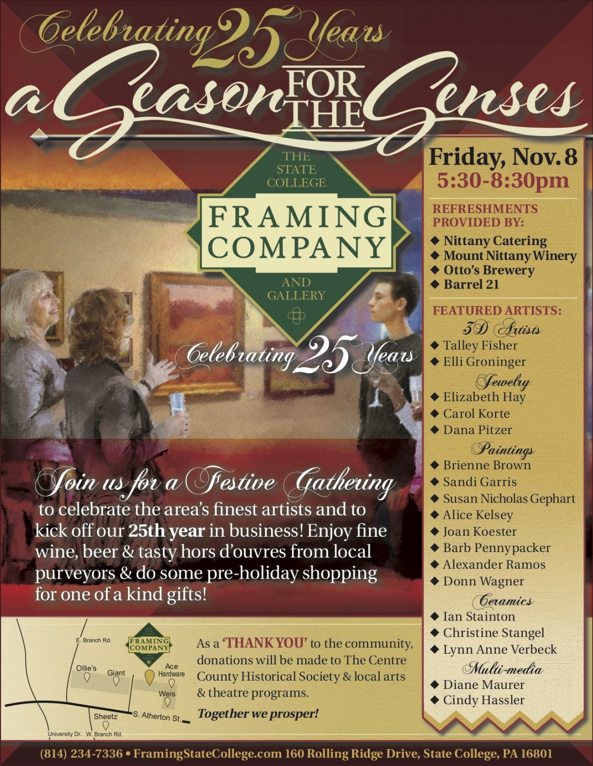 Celebrating 25 Years State College Framing Co. & Gallery